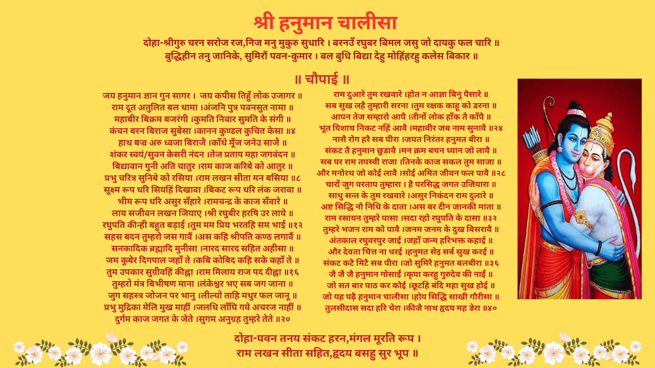 Shree Hanuman Chalisa Decorative Banner